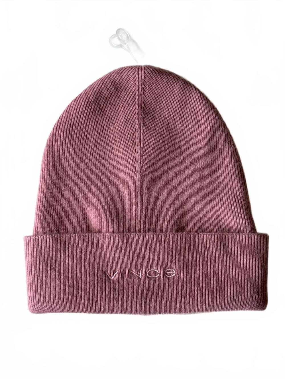 New Vince Classic Knit Beanie Hat Wool/Cashmere Dust Pink